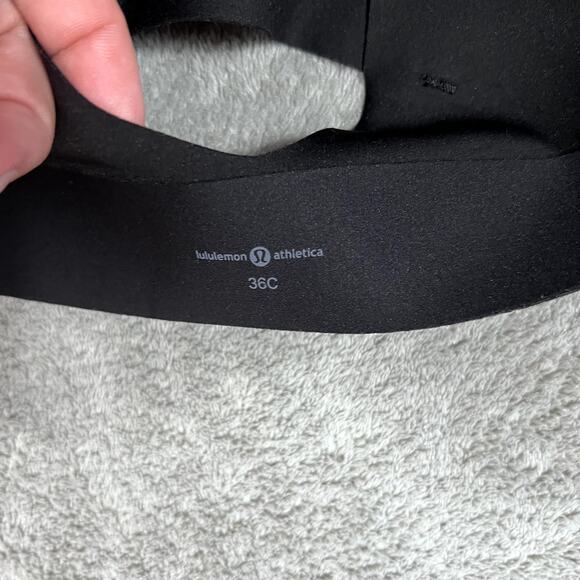 Lululemon Energy Zip Front Bra High Support C36 Black Sports Bra Performance - Picture 6 of 7